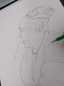 moi en train de dessiner