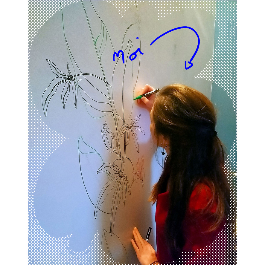 sarah ponceblanc en train de dessiner