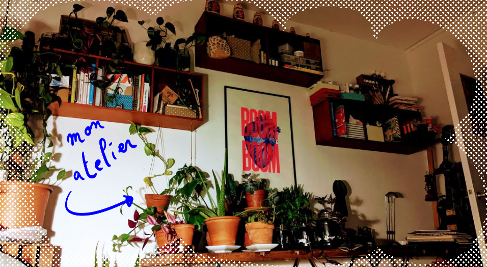 mon atelier avec des plantes