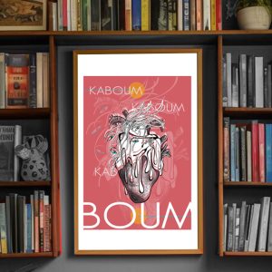 Kaboum Rose mis en scène dans une bibliothèque
