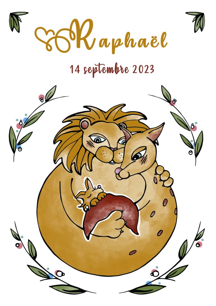 Faire part Elo travail couleurs